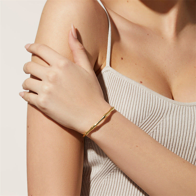 Bamboo linked bangle