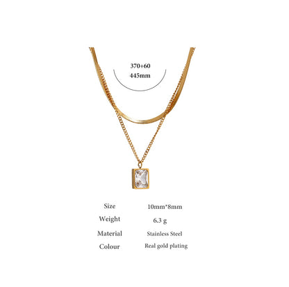 Zirconia Double Layer Necklace