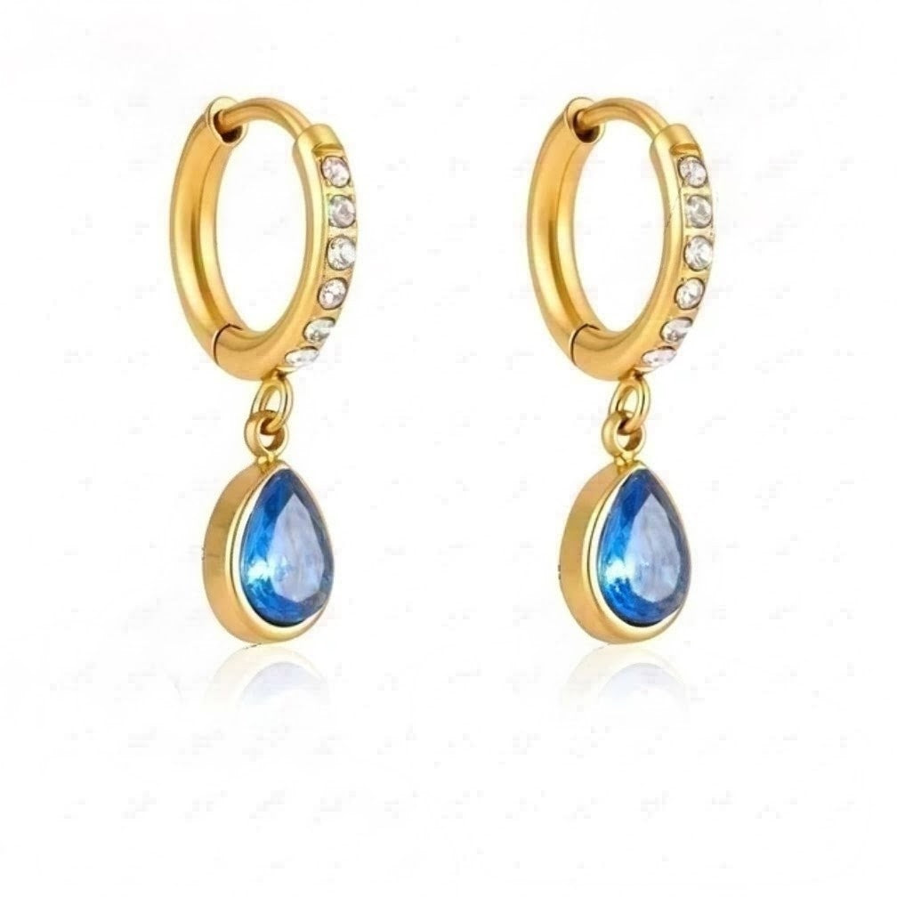 Sapphire Glow Hoops