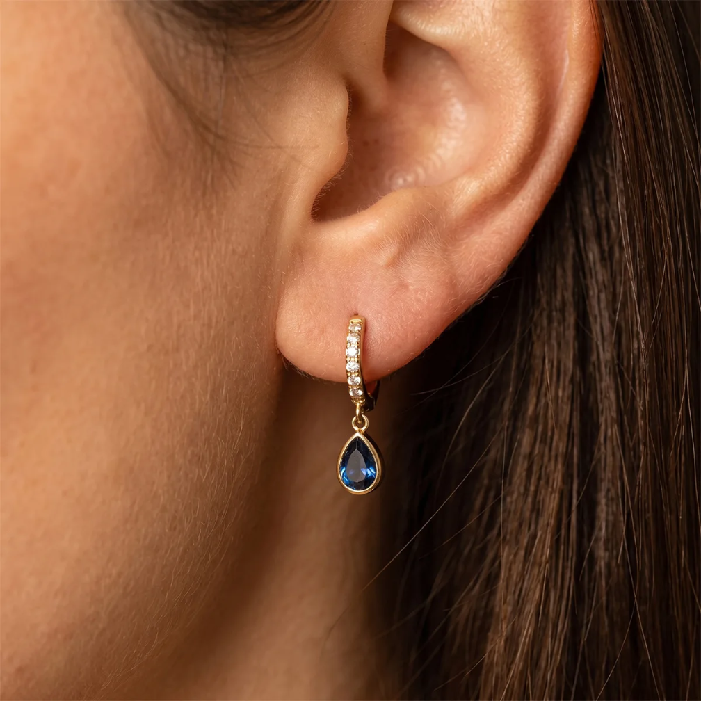 Sapphire Glow Hoops