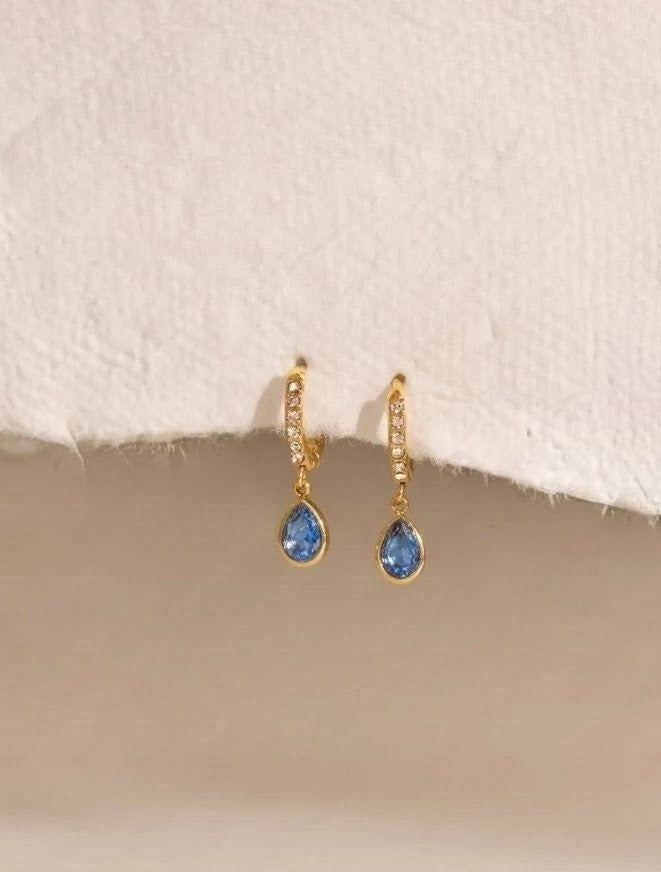 Sapphire Glow Hoops