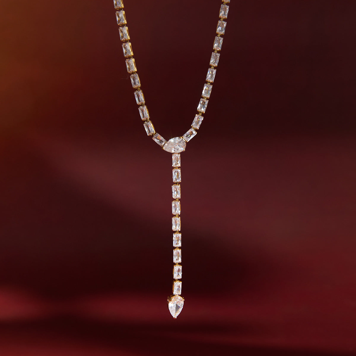 Baguette Lariat Necklace