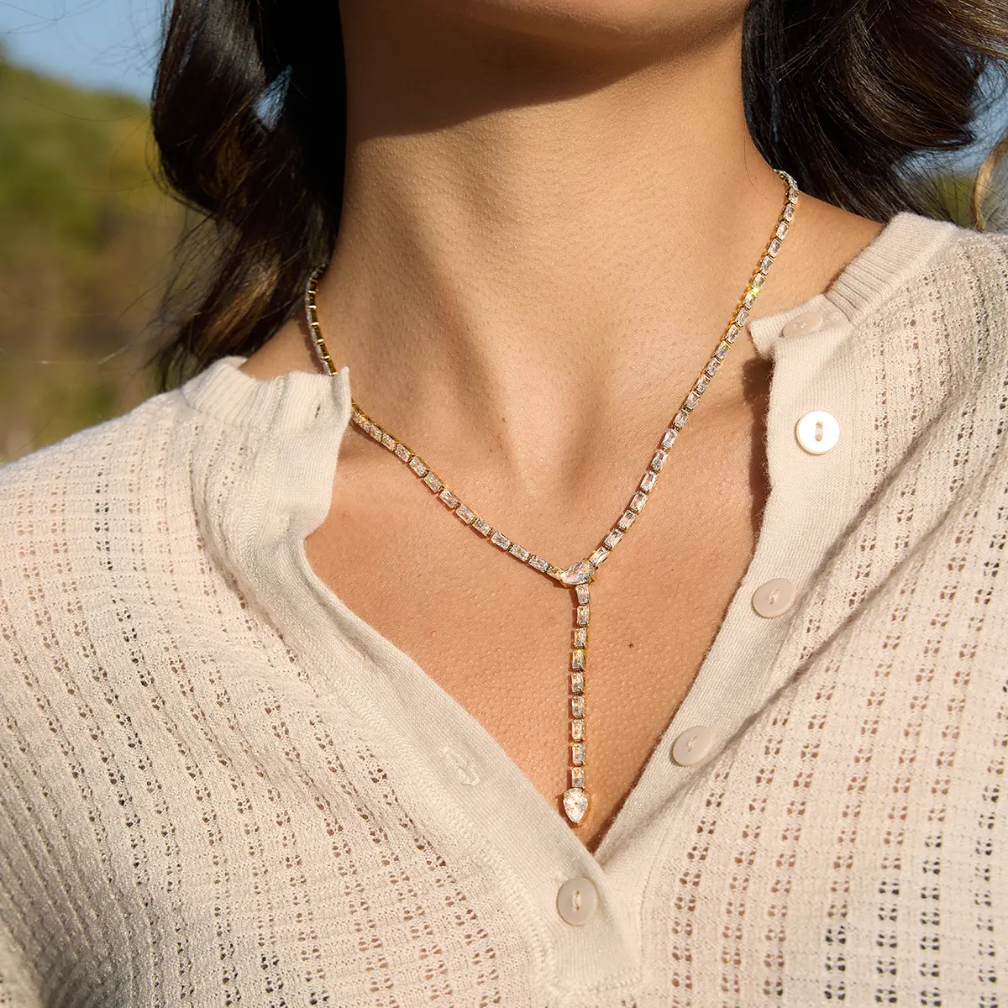 Baguette Lariat Necklace
