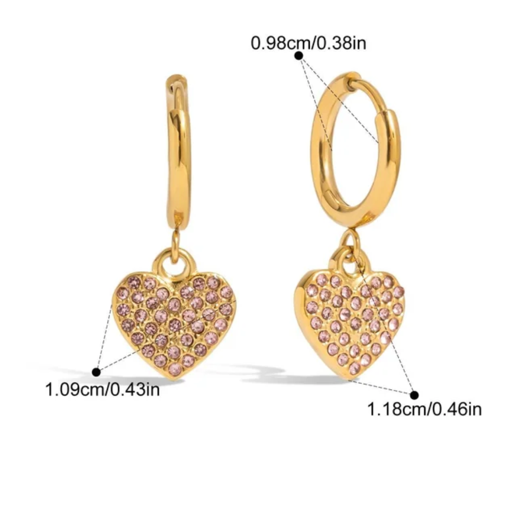 Pink Heart Earrings