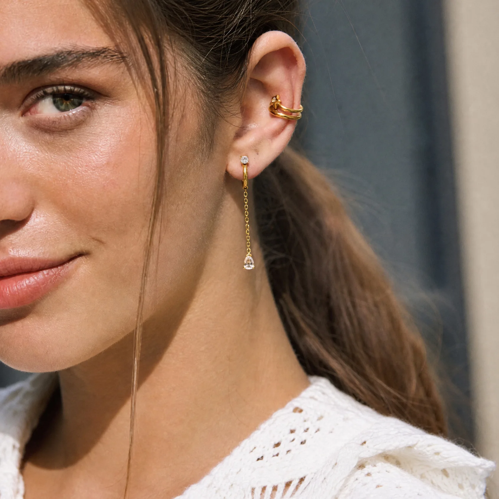 Ashley Chain Drop Hoops