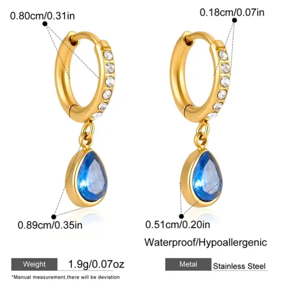 Sapphire Glow Hoops