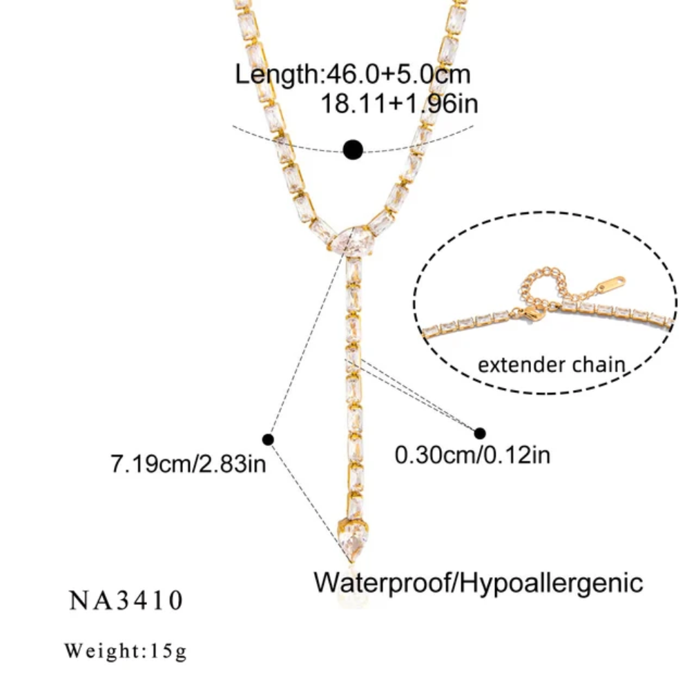 Baguette Lariat Necklace
