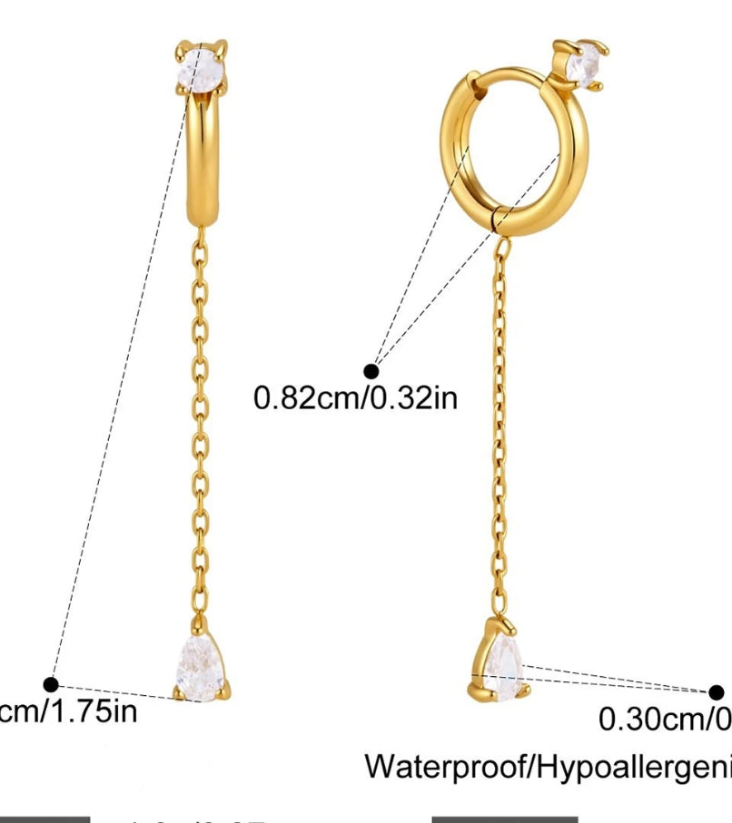 Ashley Chain Drop Hoops