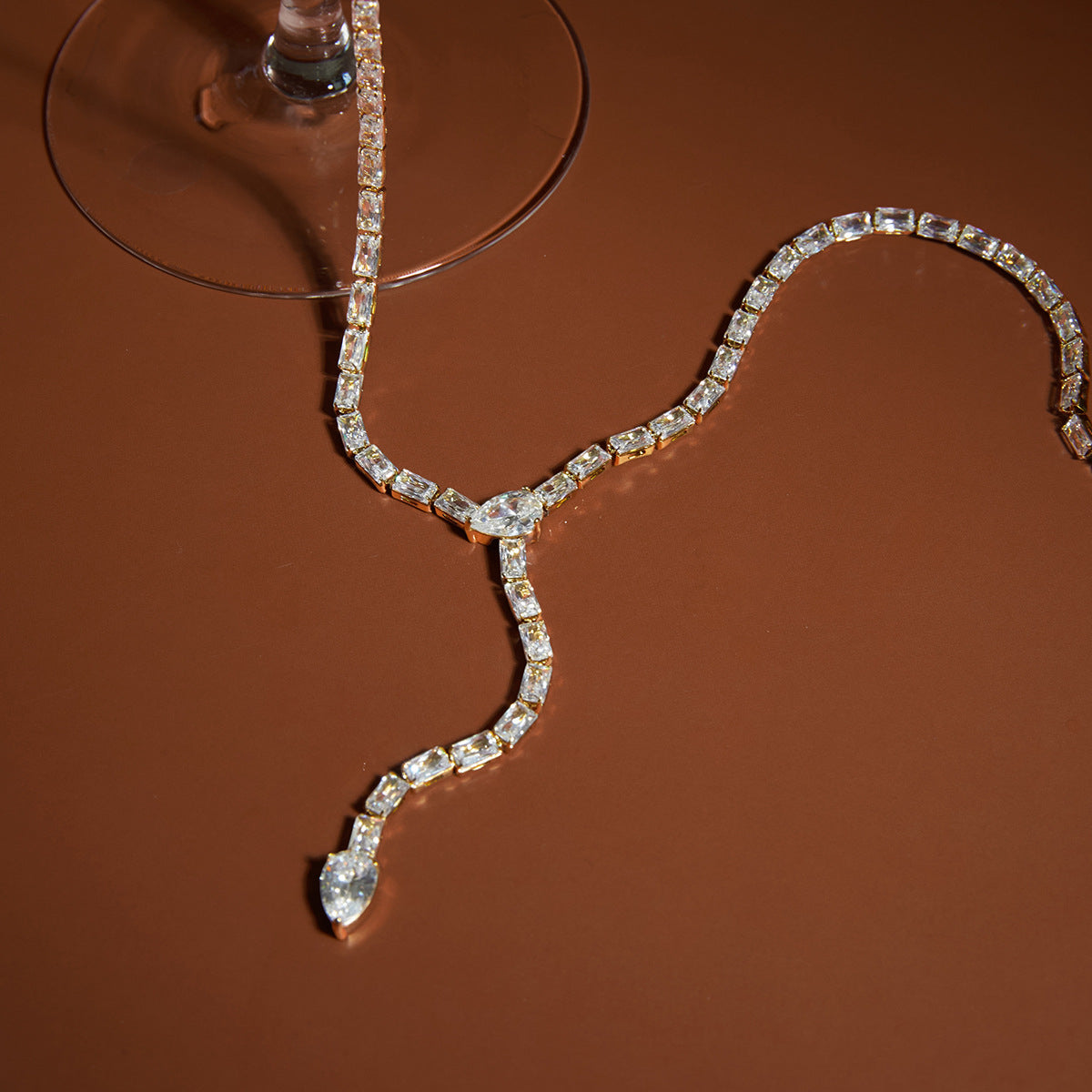 Baguette Lariat Necklace