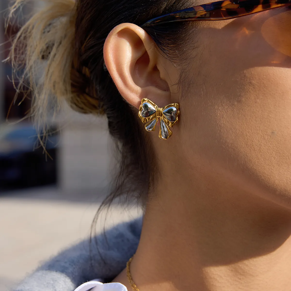 Silver Bow Studs